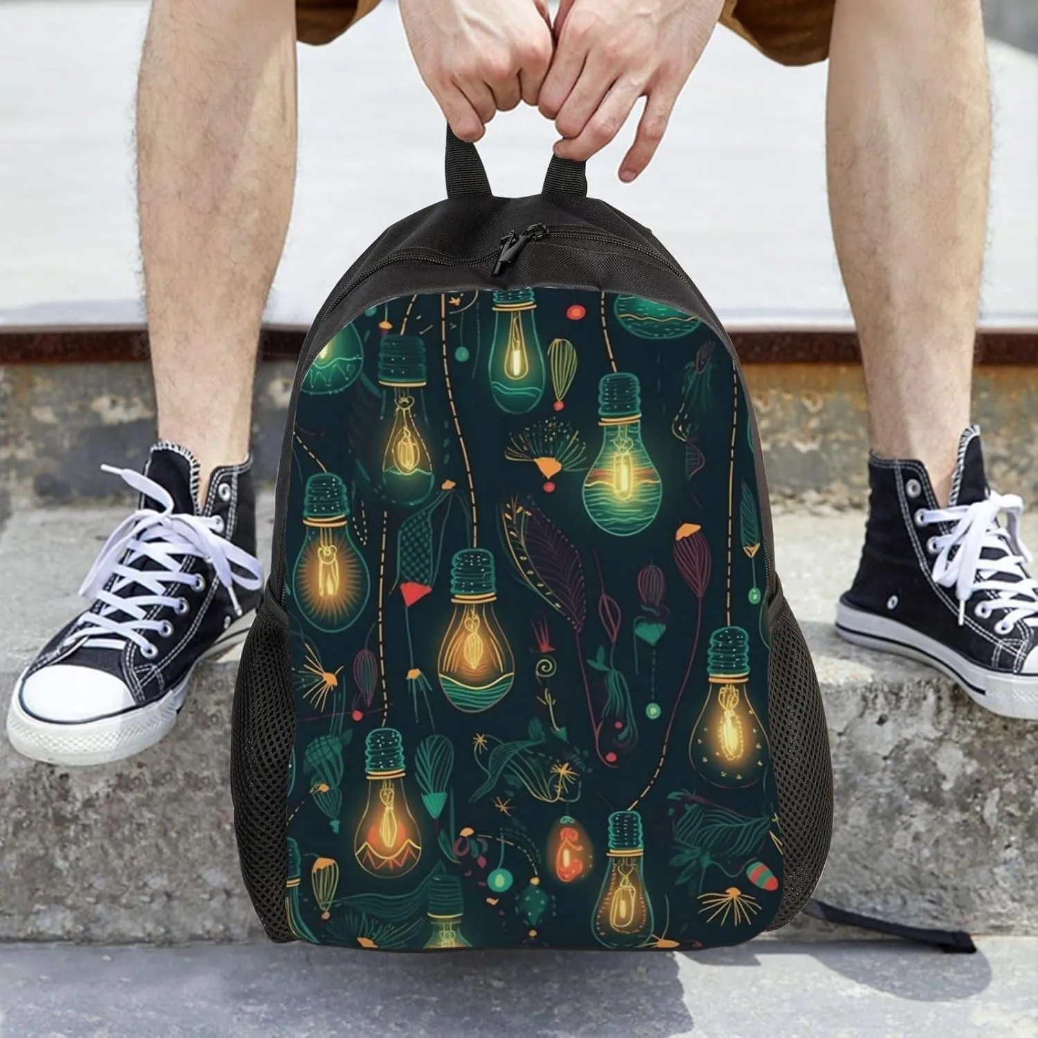 Laptop Backpack for Women Men Carry-on Backpack Lit Lights Daypack Lightweight Travel Shoulder Bags