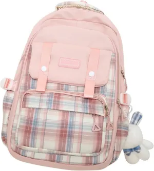 Large Capacity Backpack Casual Daypacks Student School Backpack Aesthetic Backpack Travel Bag for Teens Girls, Pk, as the pic show