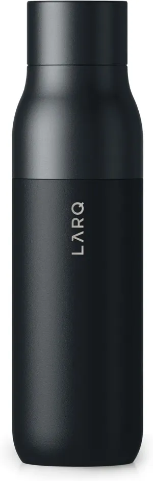 LARQ Bottle Twist Top 17 oz - Insulated Stainless Steel Water Bottle | Thermos, BPA Free | Reusable Water Bottle for Camping, Office, and Travel | Keep Drinks Cold and Hot, Obsidian Black