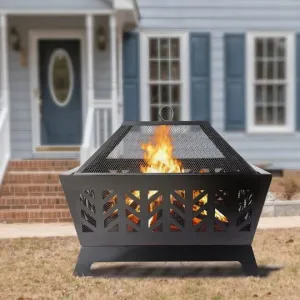 Laser cut Wood Burning Fire Pit | Custom Fabricated Wood Burning Fire Pit | Made in Canada – Model # WBFP854