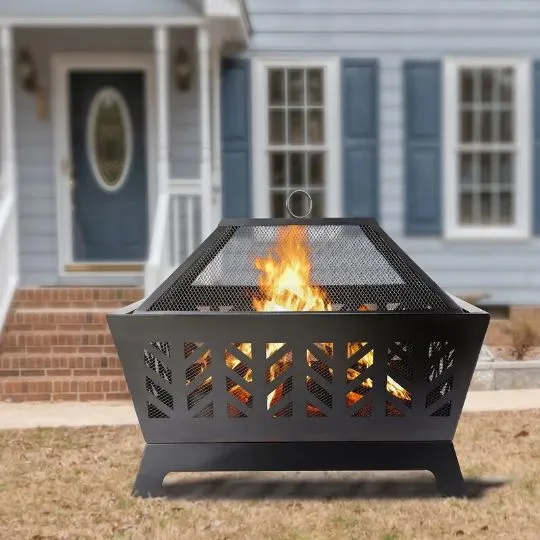 Laser cut Wood Burning Fire Pit | Custom Fabricated Wood Burning Fire Pit | Made in Canada – Model # WBFP854