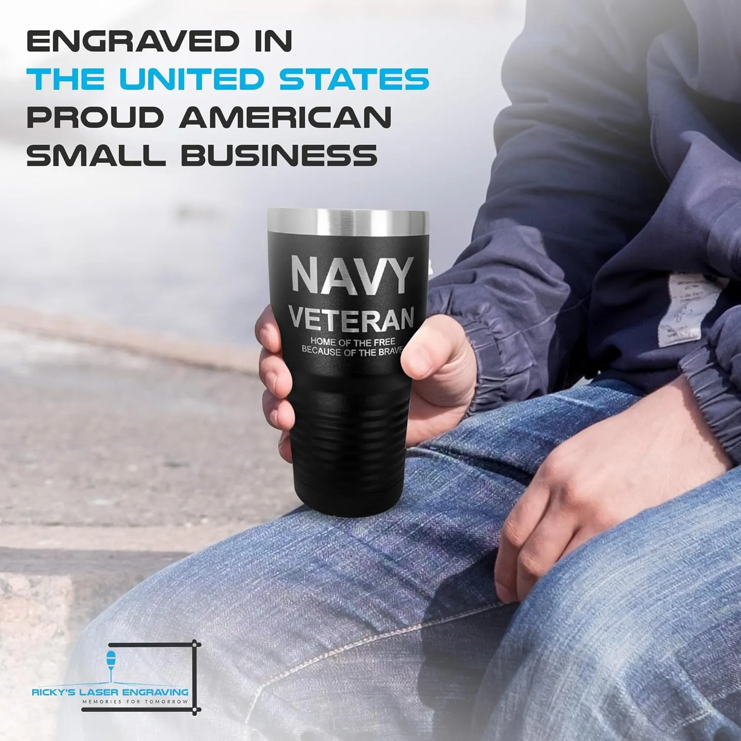 Laser Engraved Navy Tumbler - Polar Camel 30 Oz Veteran Tumbler with Stainless Steel Straw & Cleaner, Navy Tumblers for Men Engraved, Military Gift for Retirees, Veterans Water Bottle for Men & Women
