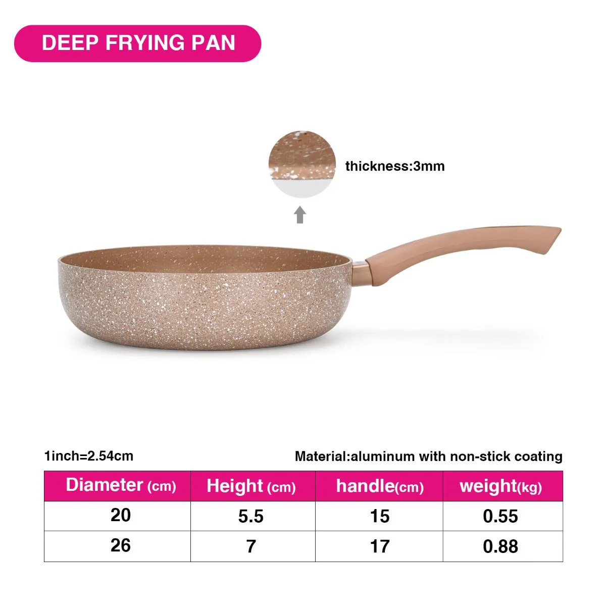 Latte 26 Coating Fissman Big savings event x Deep Frying Aluminum Price drop Pan 7cm with Non-Stick