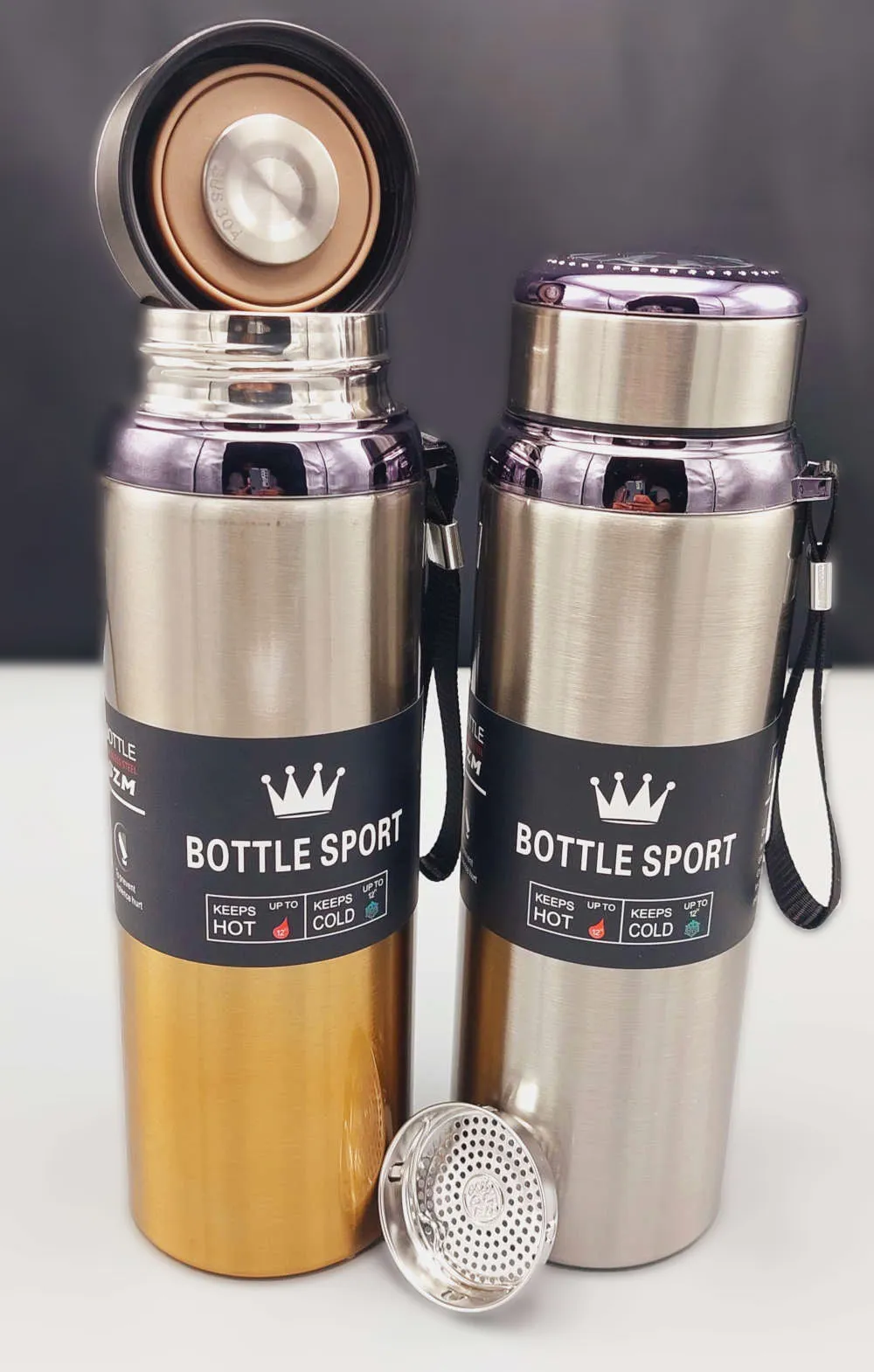 LED Temperature Display Stainless Steel Water Bottle with Double Bottom, Smart Vacuum Insulated Thermos Flask Hot And Cold Resistant