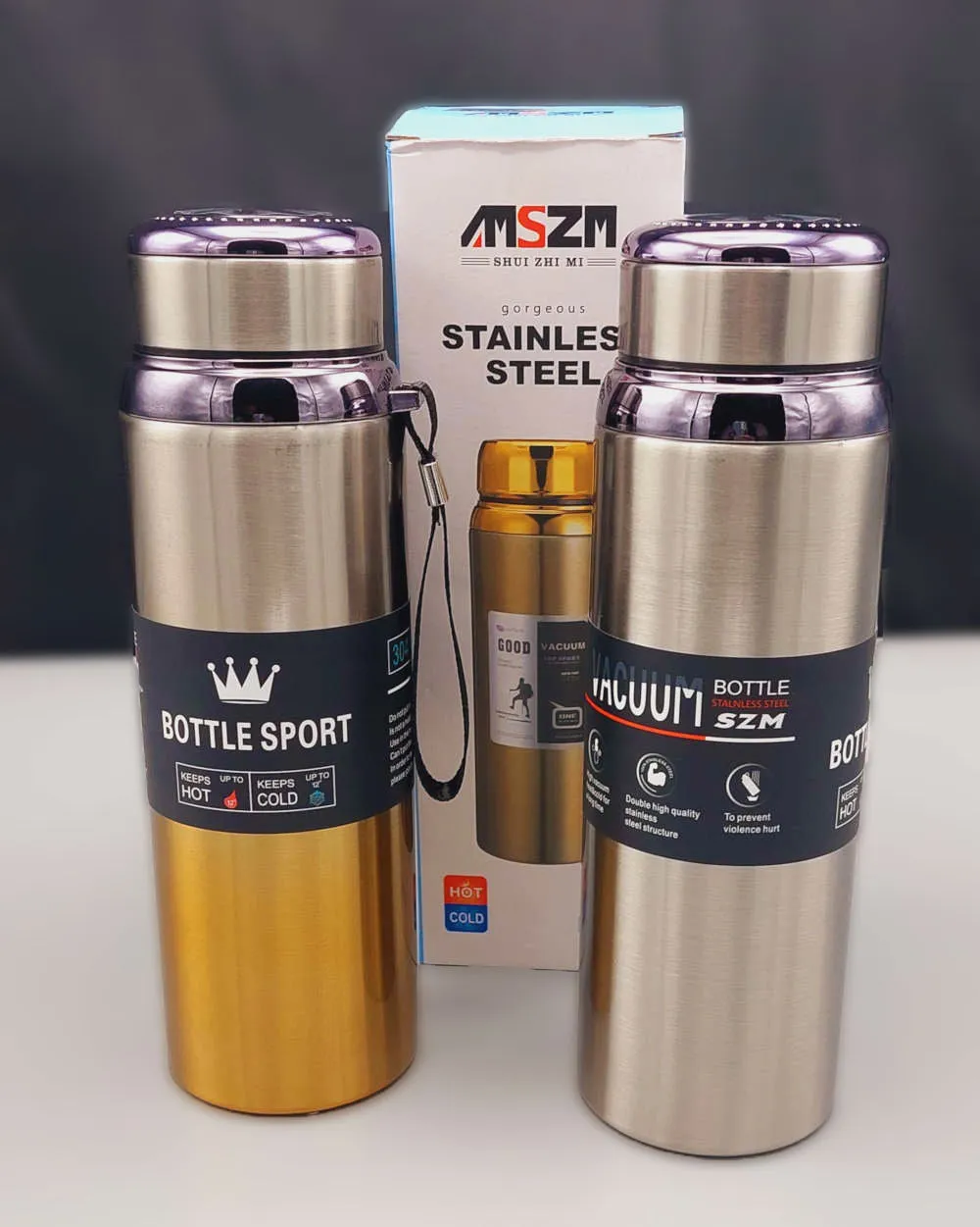LED Temperature Display Stainless Steel Water Bottle with Double Bottom, Smart Vacuum Insulated Thermos Flask Hot And Cold Resistant