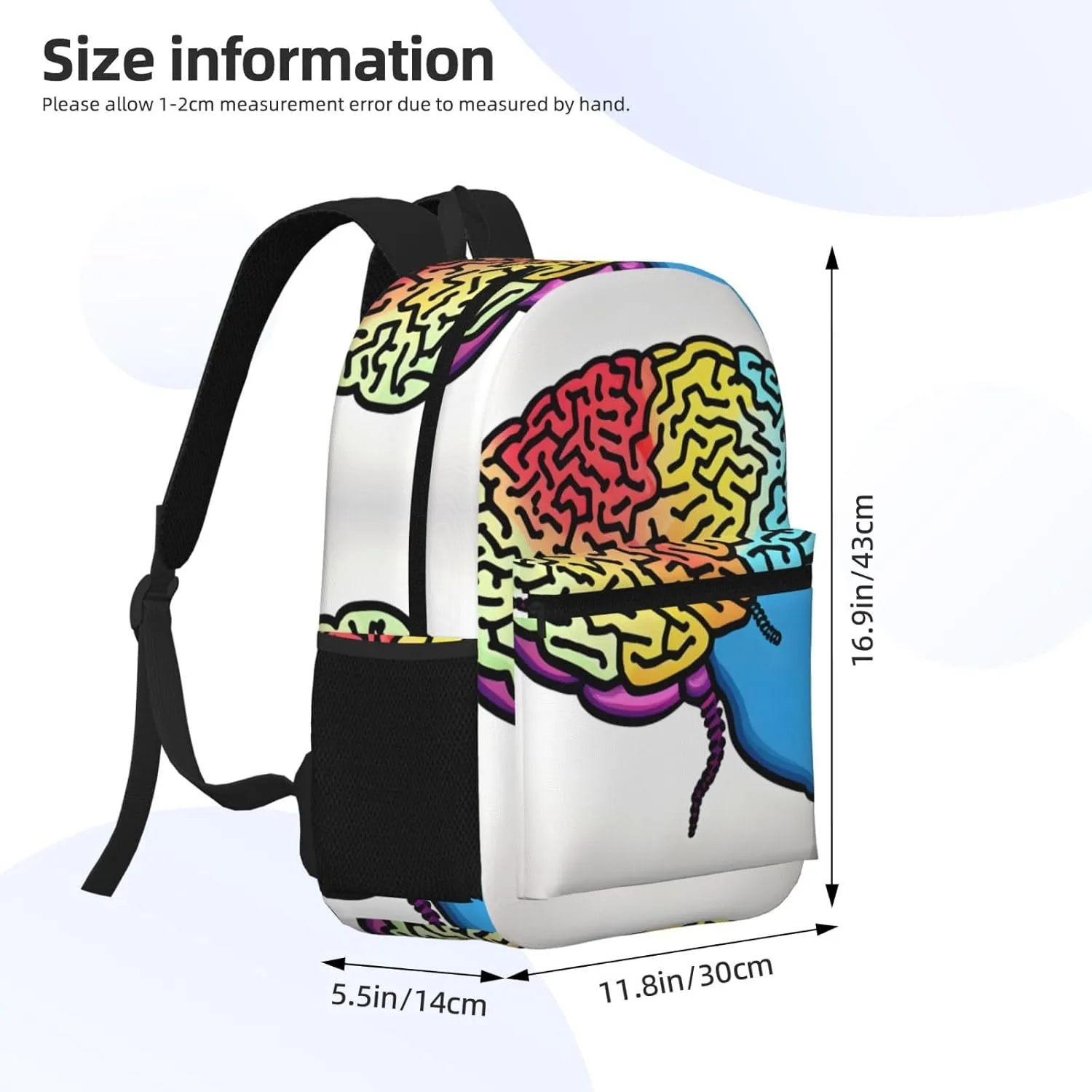 Left And Right Brain Travel Laptops Backpack For Women Men,Casual Work Bag 17inch Backpacks For Hiking Business