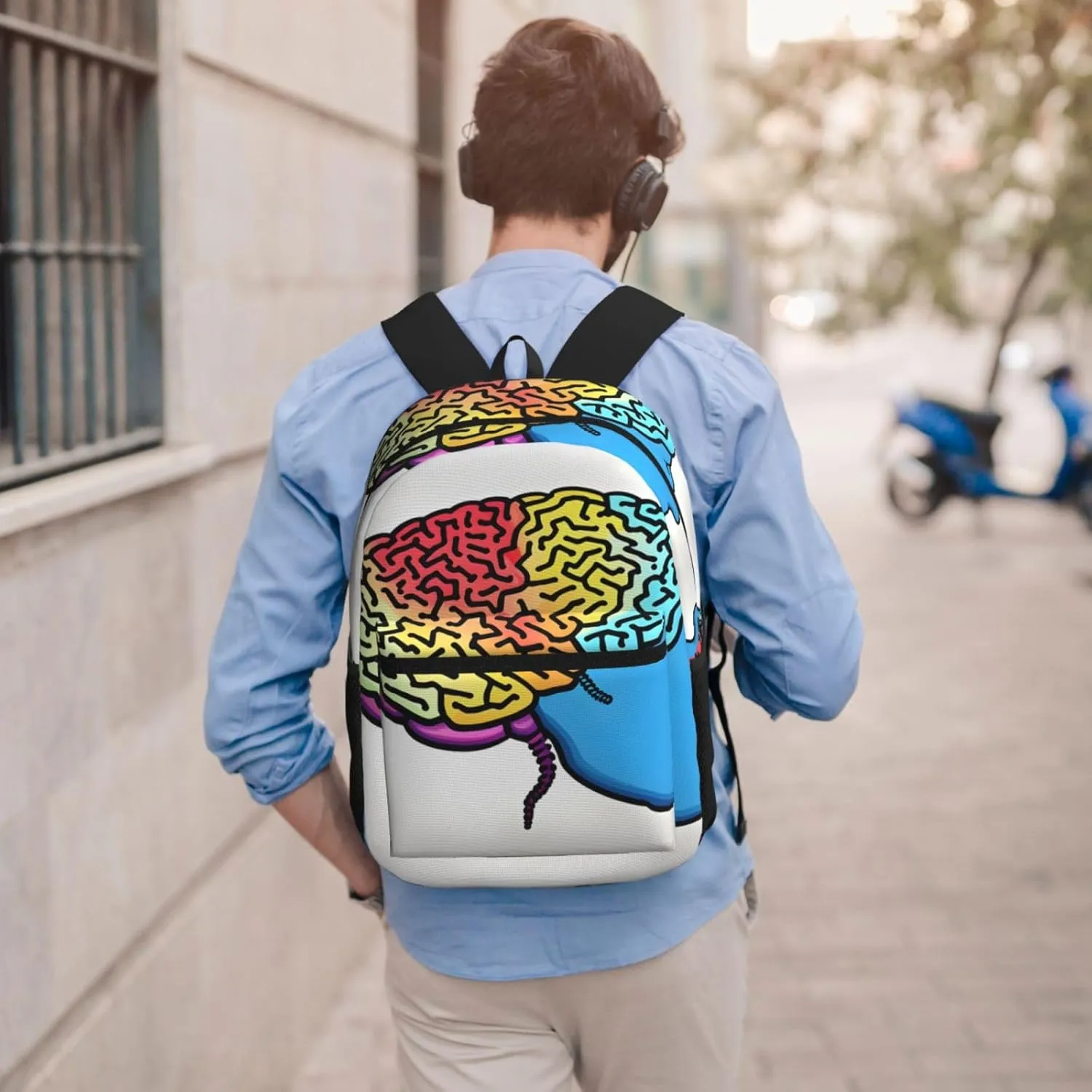 Left And Right Brain Travel Laptops Backpack For Women Men,Casual Work Bag 17inch Backpacks For Hiking Business