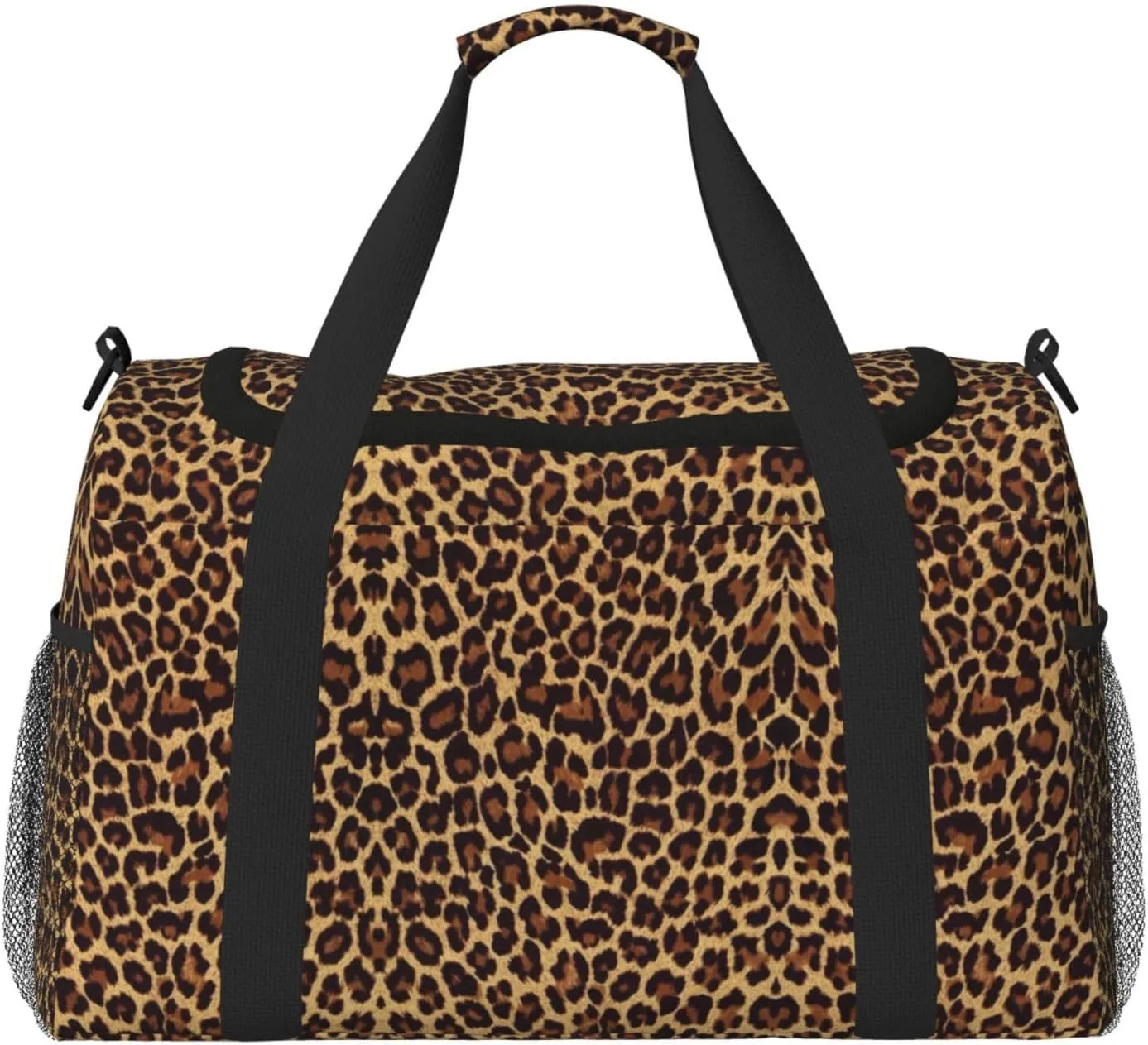 Leopard Patterned Wallpaper Print Hand Travel Bag Large Capacity Slung Bag For Long-Distance Travel, Weekend Trips, And Outdoor Activities