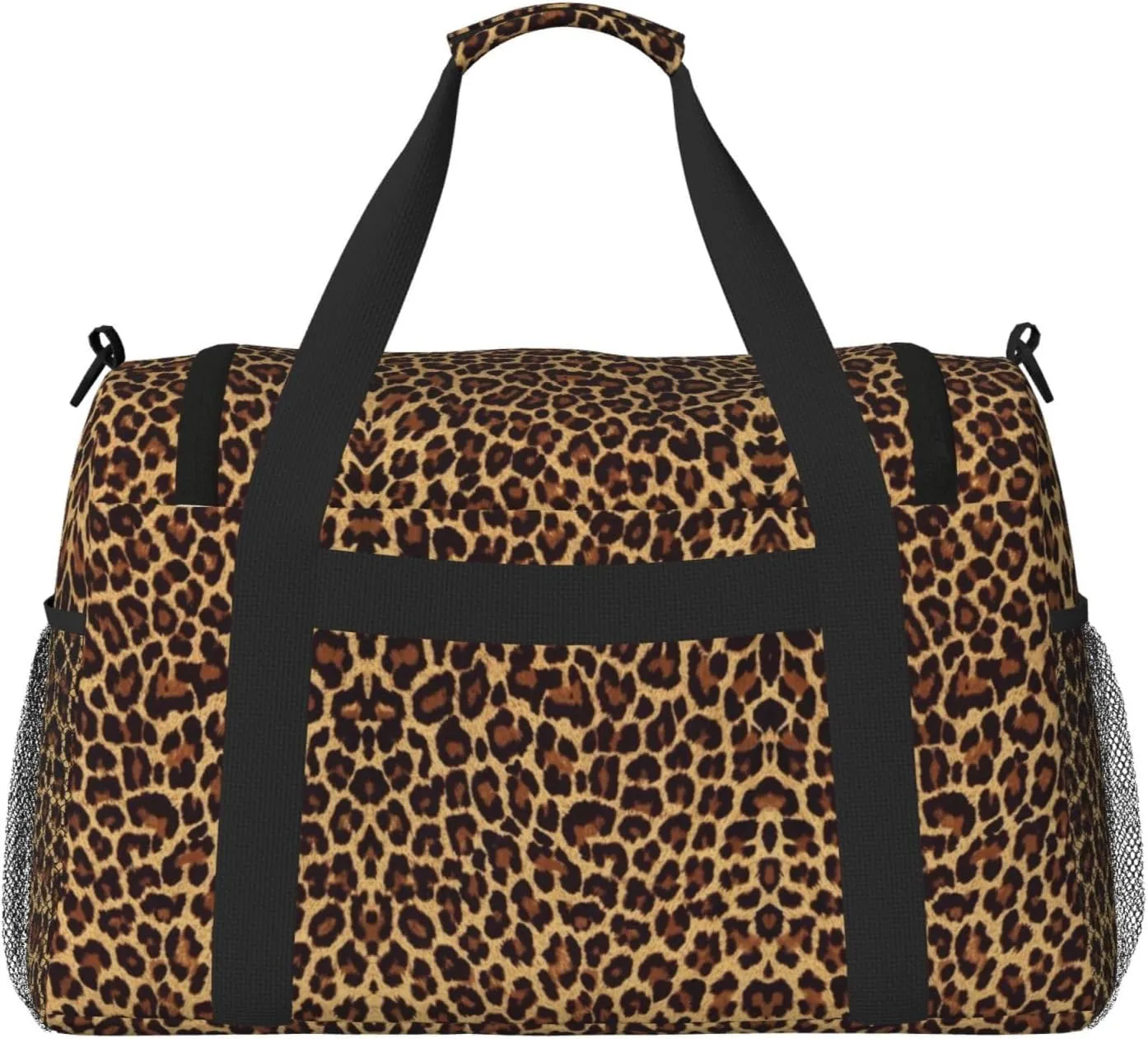 Leopard Patterned Wallpaper Print Hand Travel Bag Large Capacity Slung Bag For Long-Distance Travel, Weekend Trips, And Outdoor Activities