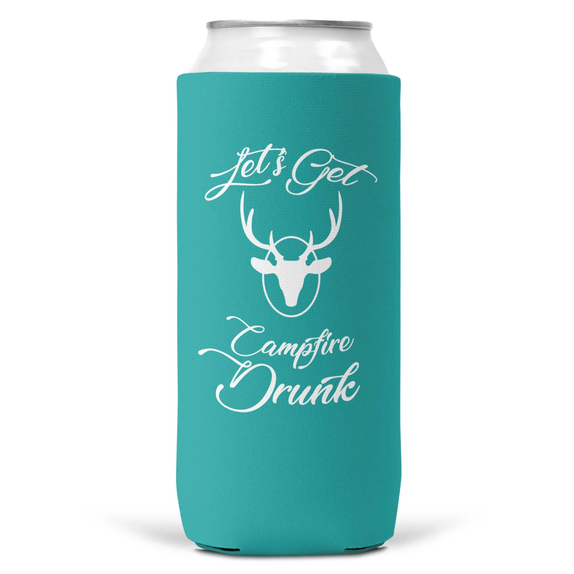 Let's Get Campfire Drunk SLIM CAN Coozie/Cooler for 12oz Can