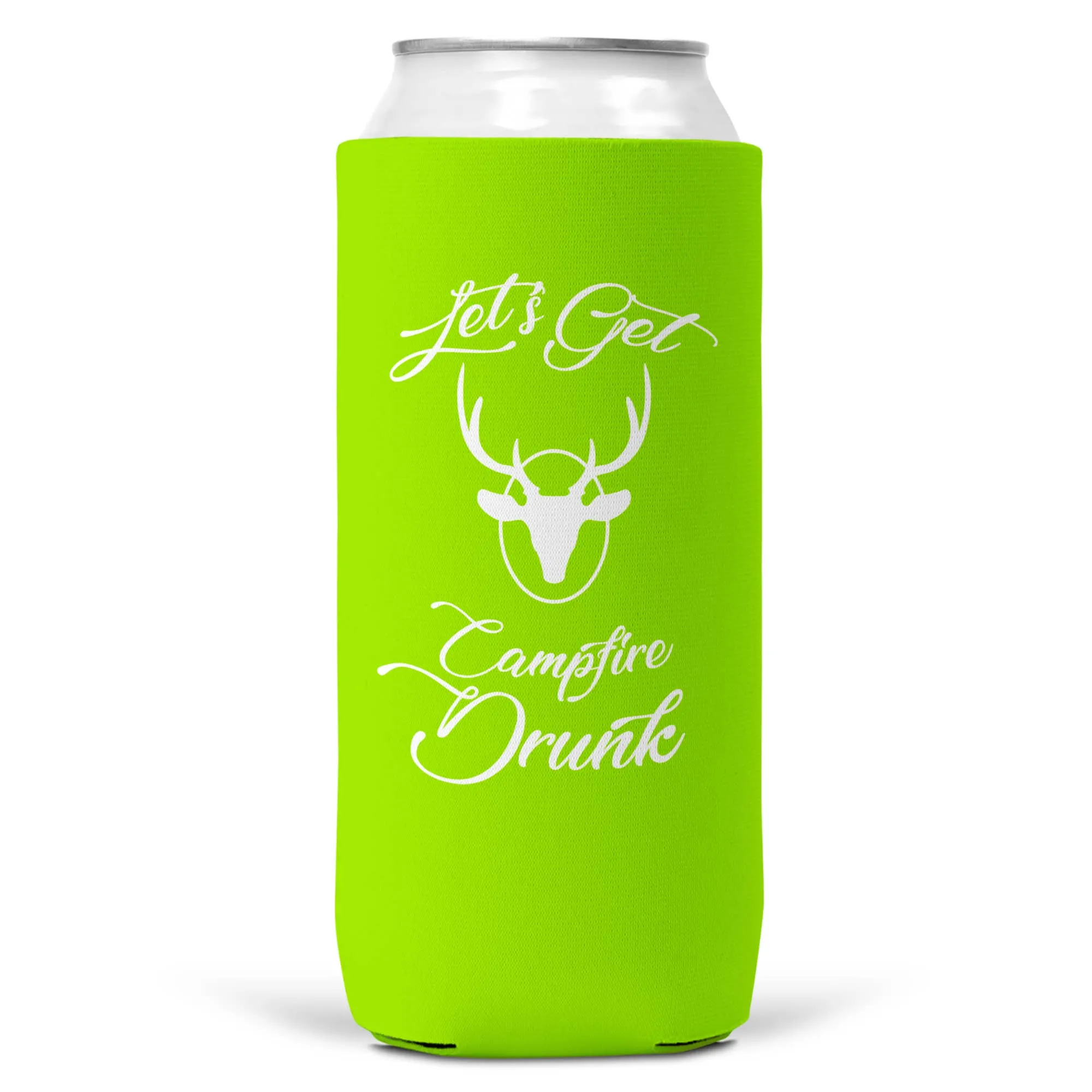 Let's Get Campfire Drunk SLIM CAN Coozie/Cooler for 12oz Can