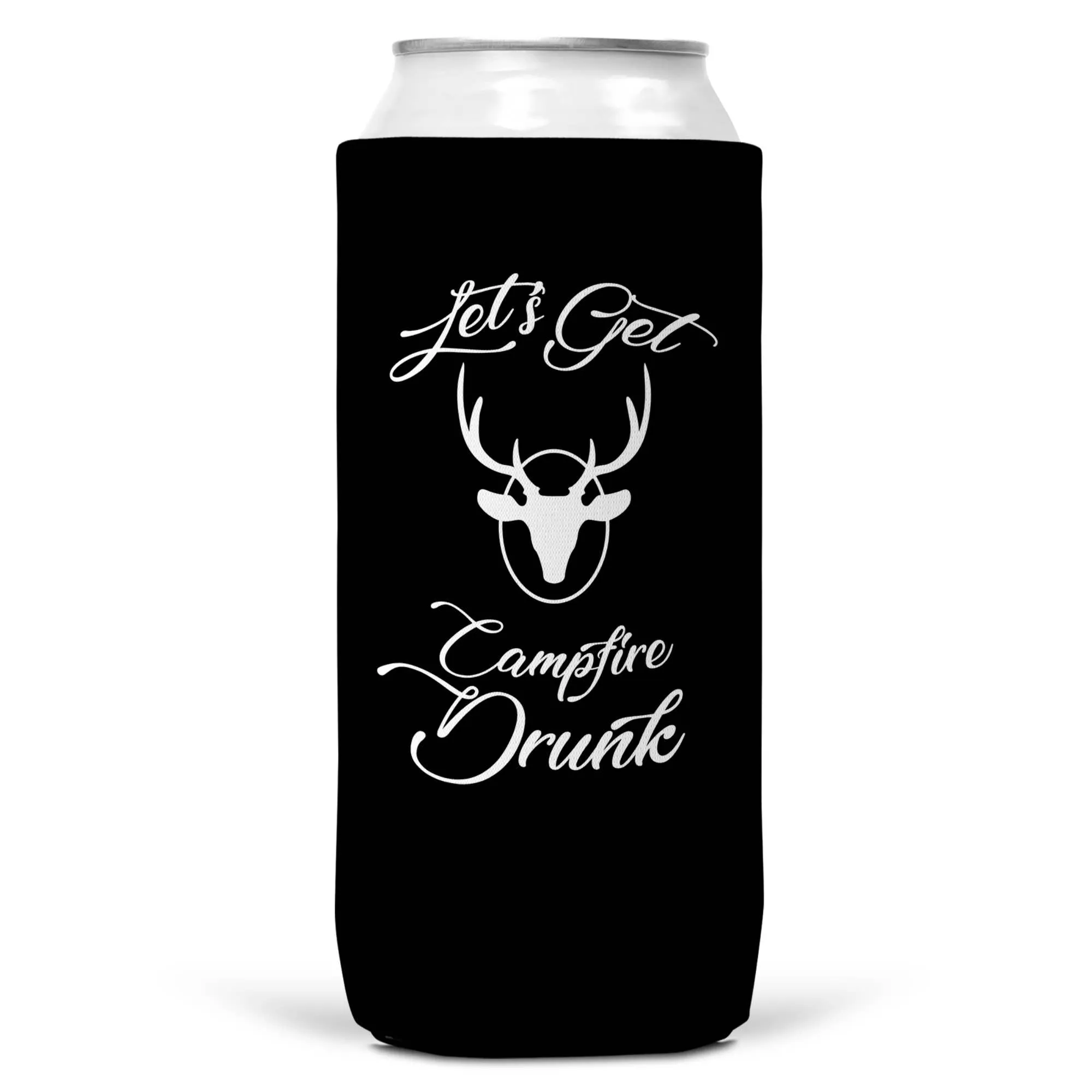 Let's Get Campfire Drunk SLIM CAN Coozie/Cooler for 12oz Can