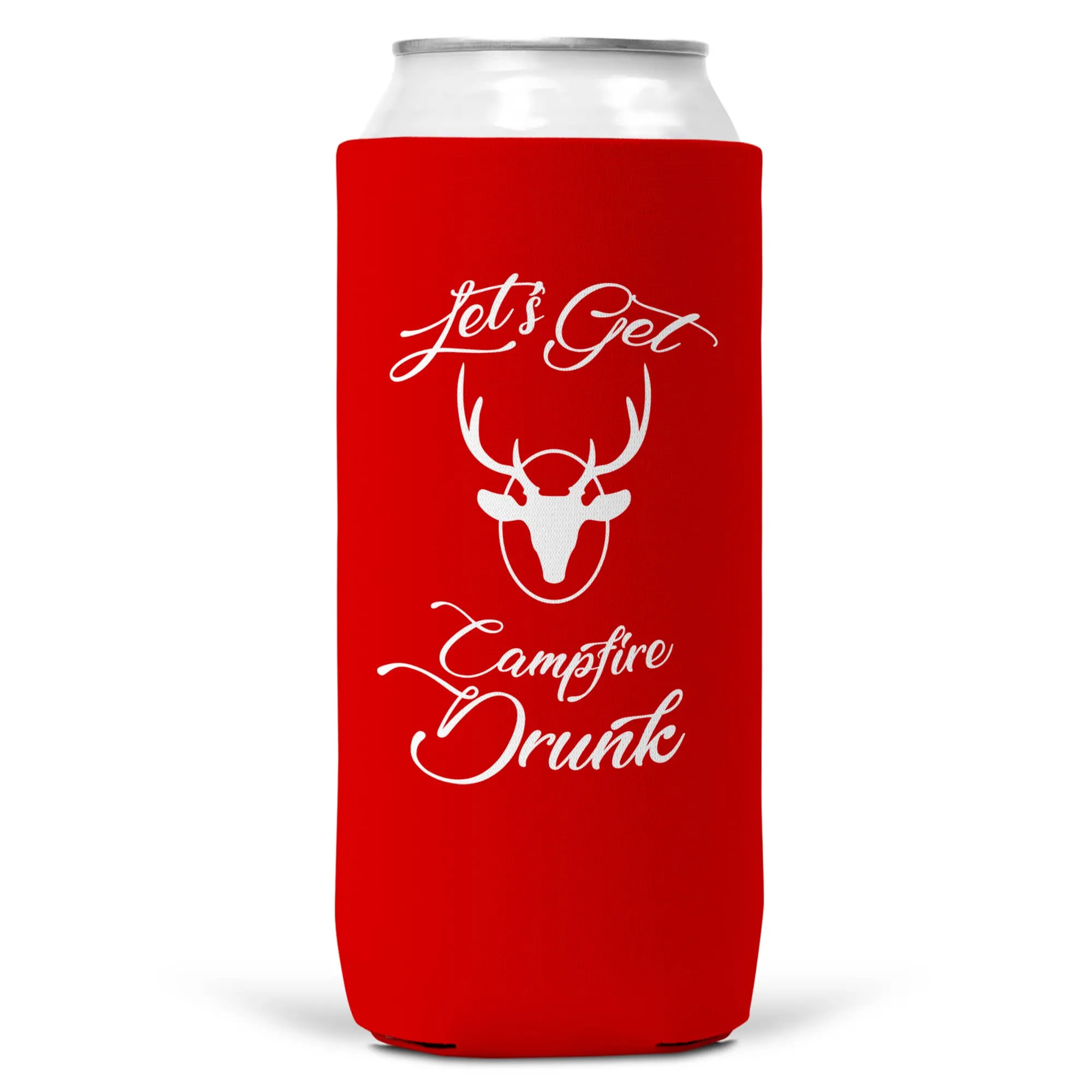 Let's Get Campfire Drunk SLIM CAN Coozie/Cooler for 12oz Can