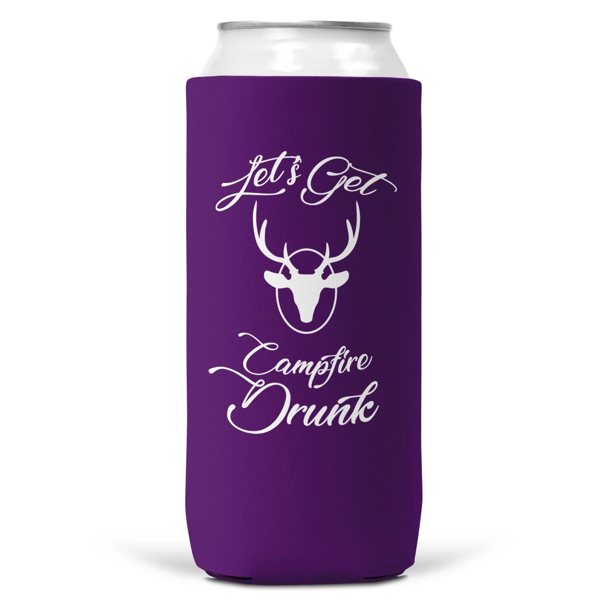 Let's Get Campfire Drunk SLIM CAN Coozie/Cooler for 12oz Can