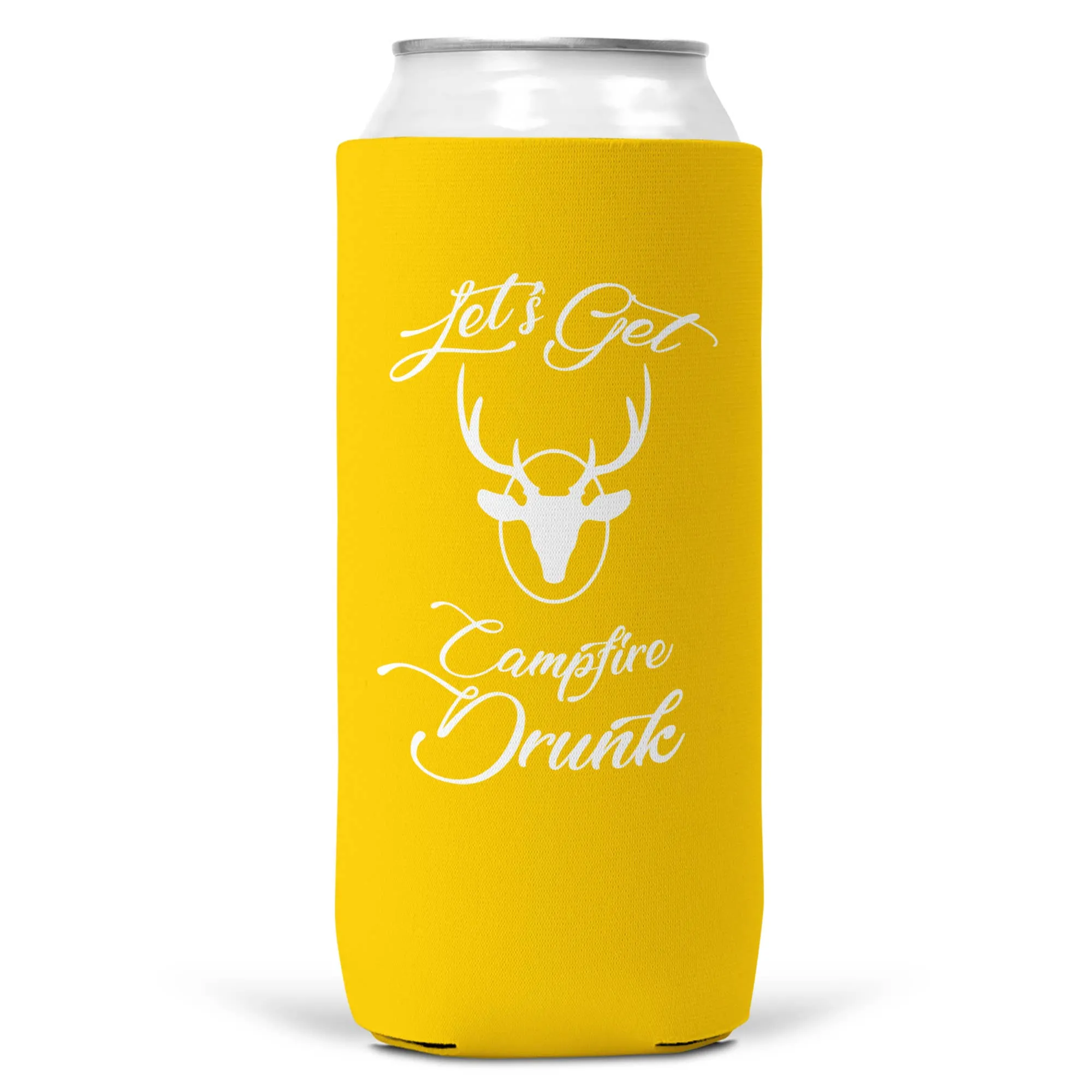 Let's Get Campfire Drunk SLIM CAN Coozie/Cooler for 12oz Can