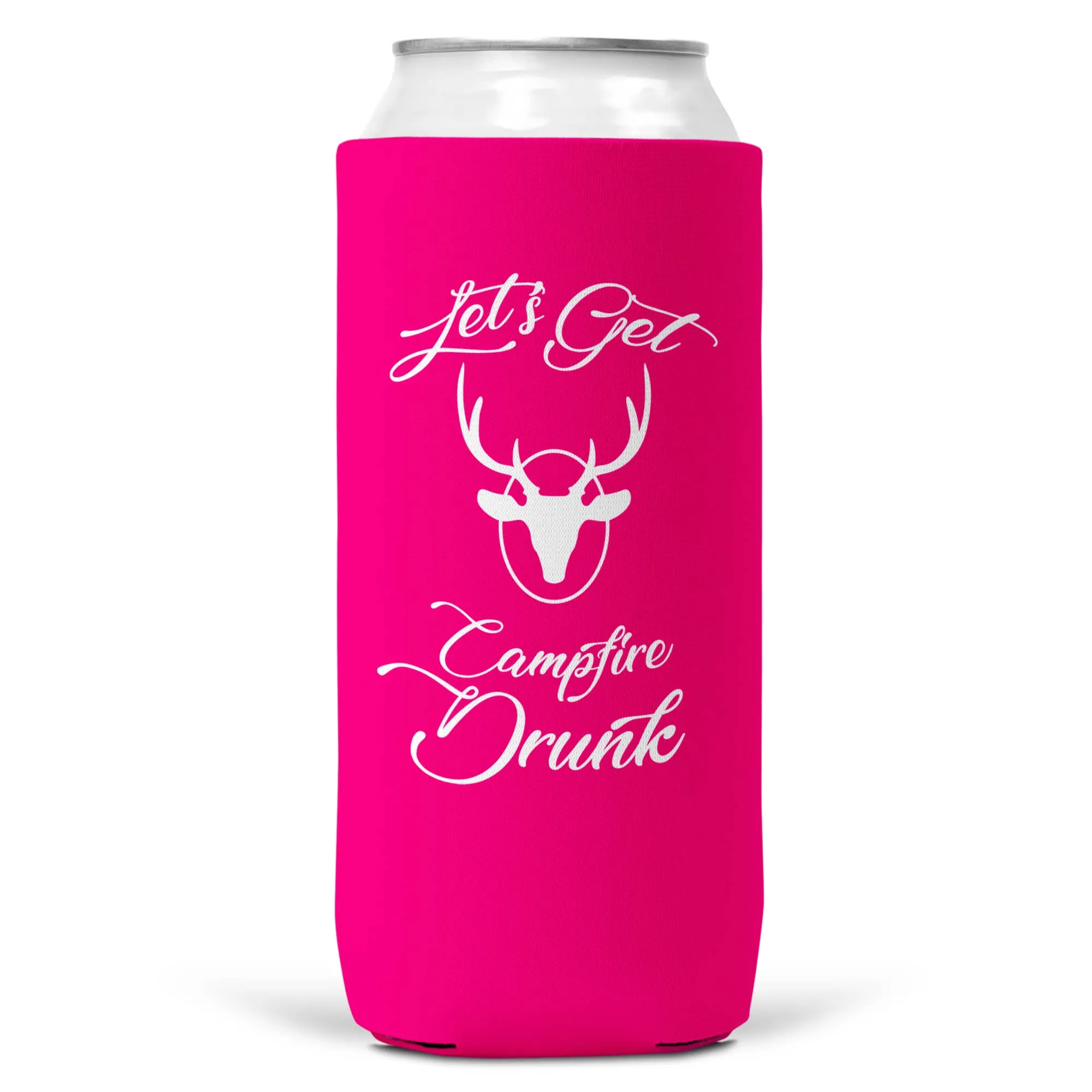 Let's Get Campfire Drunk SLIM CAN Coozie/Cooler for 12oz Can