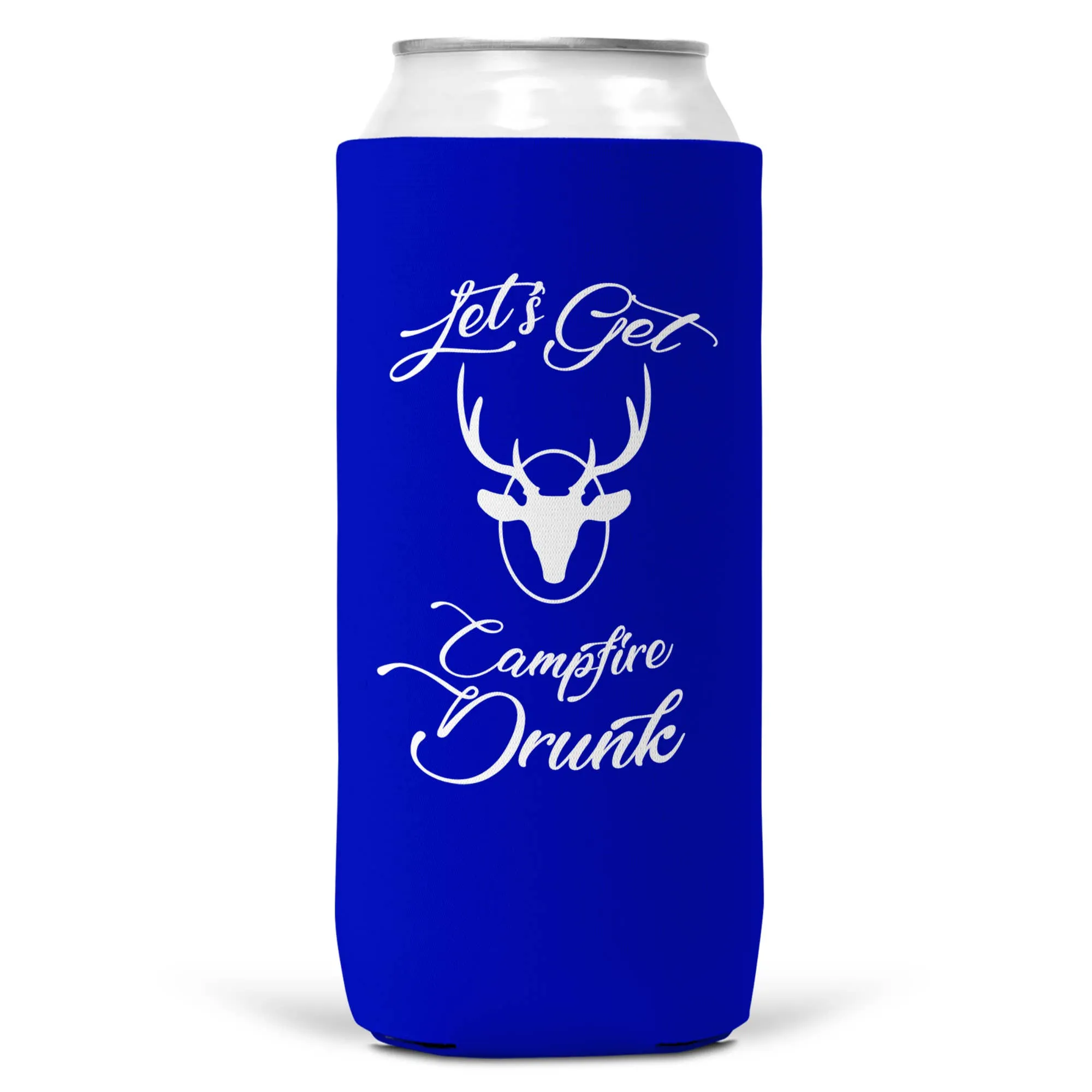 Let's Get Campfire Drunk SLIM CAN Coozie/Cooler for 12oz Can