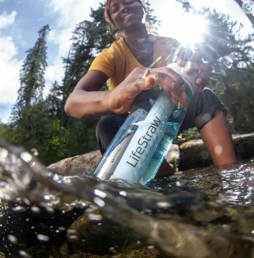 LIFESTRAW GO 650ml WATER FILTER BOTTLE - DARK TEAL TRITAN RENEW