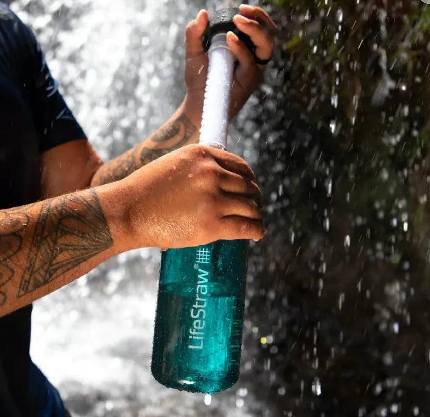 LIFESTRAW GO 650ml WATER FILTER BOTTLE - DARK TEAL TRITAN RENEW