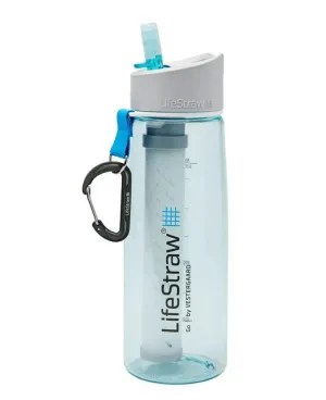 LIFESTRAW GO 650ml WATER FILTER BOTTLE - LIGHT BLUE TRITAN RENEW
