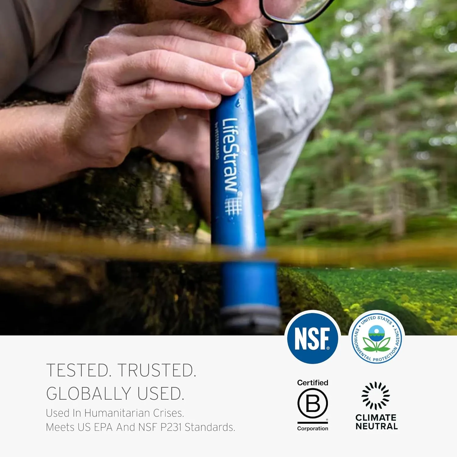 LifeStraw Personal Water Purifier for Hiking, Camping, Travel, and Emergency Preparedness