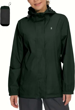 Little Donkey Andy Women's Packable Rain Jacket Waterproof Lightweight Rain Coat with Hood for Golf Cycling Hiking