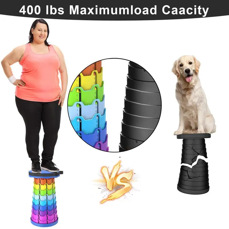 Load All-in-one solution Running out fast Outdoor Collapsible Gardening Max Camping Stool,Portable for Stool, Hiking Capacity Fishing Upgraded Stools,Telescoping 400Lbs,Suitable Picnic