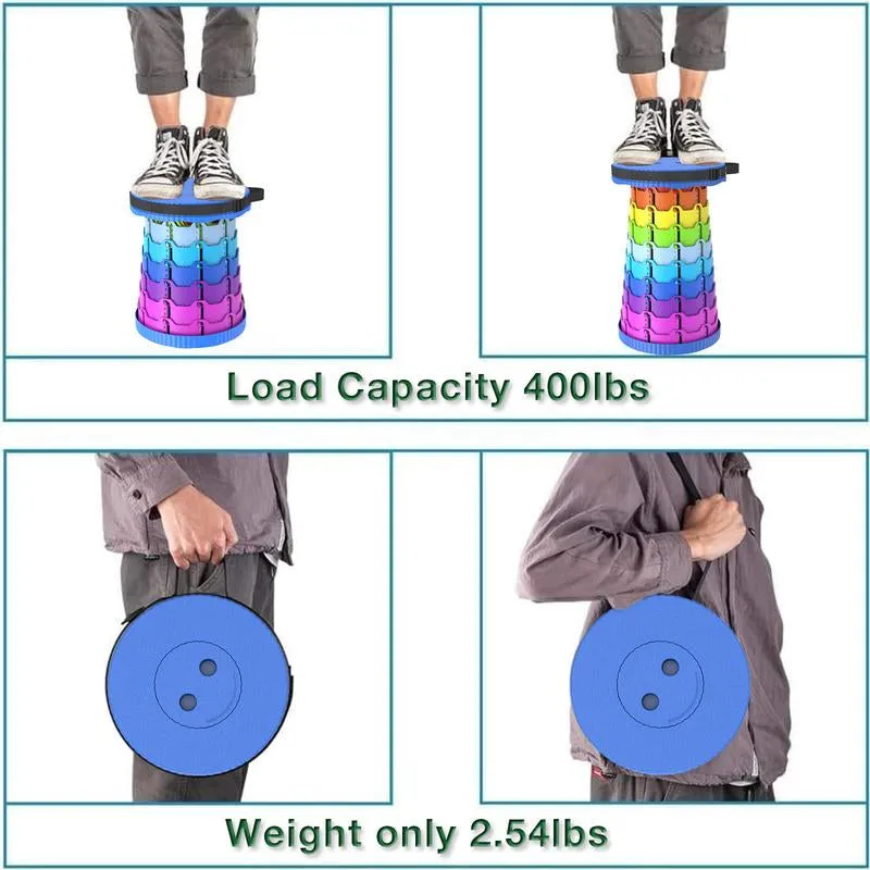 Load All-in-one solution Running out fast Outdoor Collapsible Gardening Max Camping Stool,Portable for Stool, Hiking Capacity Fishing Upgraded Stools,Telescoping 400Lbs,Suitable Picnic