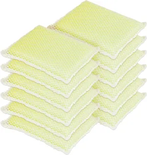 LOLA Nylon Netting Sponge Cleaning Scrubber, Non Scratch, Safe on Non-Stick Surfaces Coated Cookware & Dishes - Gentle Effective Cleaning, 12 Pack