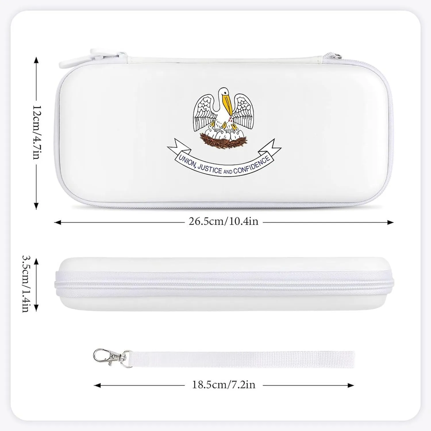 Louisiana State Logo Compatible with Switch Carrying Case Hard Travel Game Bag Pouch with 15 Games Accessories