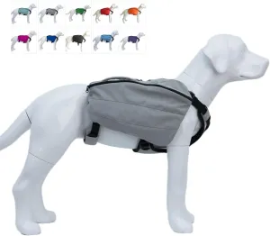 Lovelonglong Dog Backpack for Hiking, Multifunctional Dog Day Pack Zippered Travel Dog Saddle Bag Outdoor Hiking Backpack with 2 Capacious Side Pockets for Small Medium Large Dogs Gray S