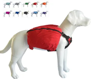 Lovelonglong Dog Backpack for Hiking, Multifunctional Dog Day Pack Zippered Travel Dog Saddle Bag Outdoor Hiking Backpack with 2 Capacious Side Pockets for Small Medium Large Dogs Red M