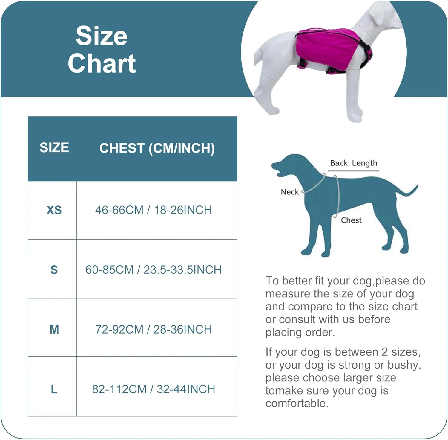 Lovelonglong Dog Backpack for Hiking, Multifunctional Dog Day Pack Zippered Travel Dog Saddle Bag Outdoor Hiking Backpack with 2 Capacious Side Pockets for Small Medium Large Dogs Red M