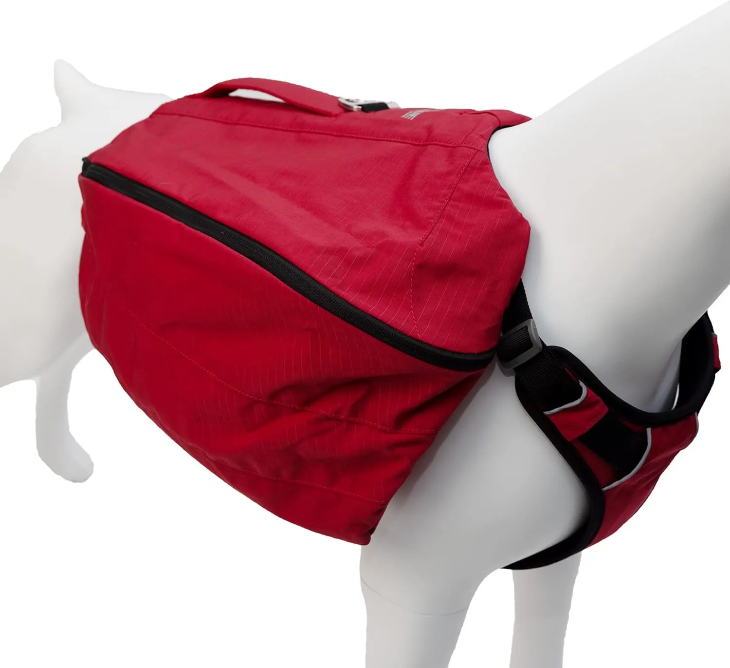 Lovelonglong Dog Backpack for Hiking, Multifunctional Dog Day Pack Zippered Travel Dog Saddle Bag Outdoor Hiking Backpack with 2 Capacious Side Pockets for Small Medium Large Dogs Red M