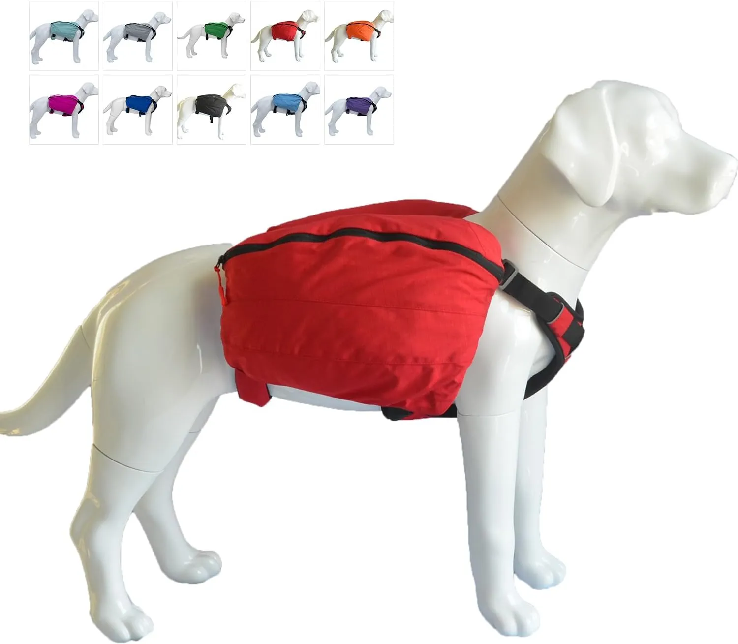 Lovelonglong Dog Backpack for Hiking, Multifunctional Dog Day Pack Zippered Travel Dog Saddle Bag Outdoor Hiking Backpack with 2 Capacious Side Pockets for Small Medium Large Dogs Red M