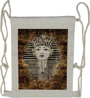 Lunarable Egypt Drawstring Backpack, Pharaoh Mummy Head, Sackpack Bag