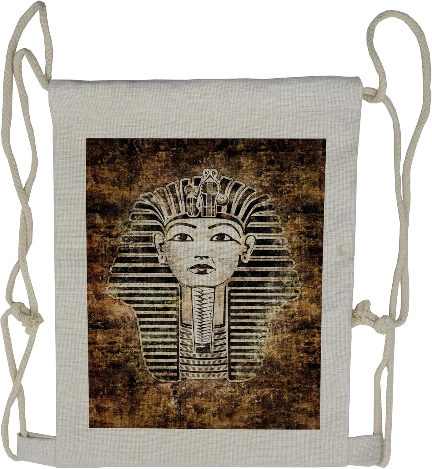 Lunarable Egypt Drawstring Backpack, Pharaoh Mummy Head, Sackpack Bag