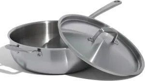 Made In Cookware - 5 Quart Stainless Steel Saucier Pan - 5 Ply Stainless Clad - Professional Cookware - Crafted in Italy - Induction Compatible