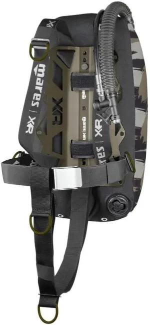 Mares Tactical Green Single Backmount Set - Lightweight Fully Adjustable Harness Scuba BCD for Technical/XR Diving - OSFA