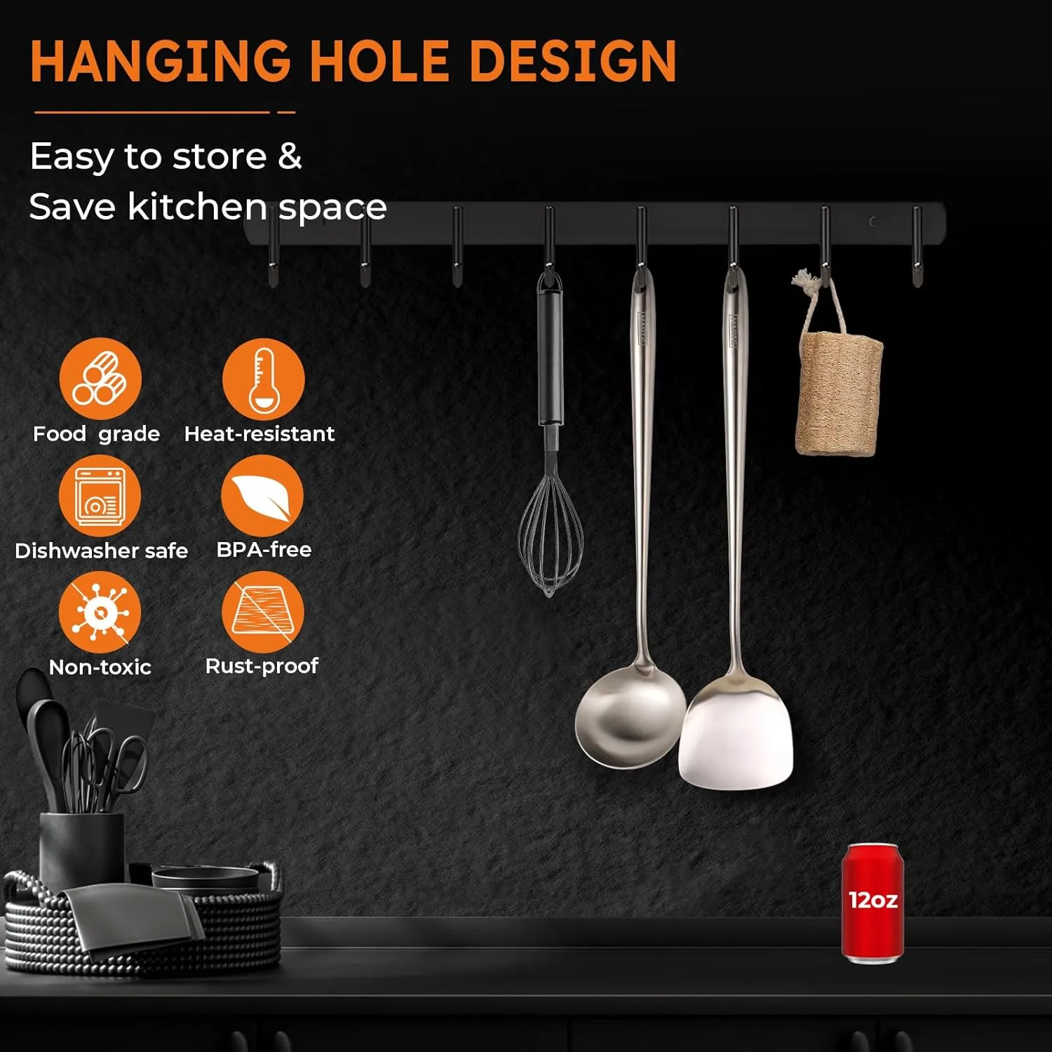 MARTE 17’’ Wok Spatula and Ladle Tools Set,Set of 2 Heat Resistant 304 Stainless Steel Wok Utensils for Cooking, Universal Wok Tools,Non-Slip Ergonomic Long Handle Wok Accessories for Kitchen