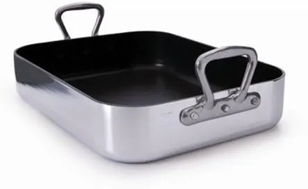 Mauviel Aluminum Nonstick Roasting Pan with Aluminum Handles, 15.75 x 11.8-in, Made In France