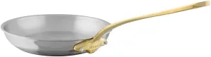 Mauviel M'Cook B 5-Ply Polished Stainless Steel Frying Pan With BrassHandle, 7.9-in, Made In France