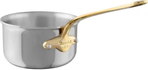Mauviel M'Cook B Polished Stainless Steel Sauce Pan, And Brass Handle, 1.8-qt, Made In France