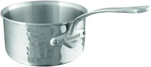 Mauviel M'Elite 5-Ply Hammered Polished Stainless Steel Sauce Pan, And Cast Stainless Steel Handles, 1.8-qt, Made in France