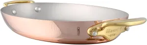Mauviel M'Heritage 150 B 1.5mm Polished Copper & Stainless Steel Oval Pan With Brass Handles, 17.7-In, Made In France