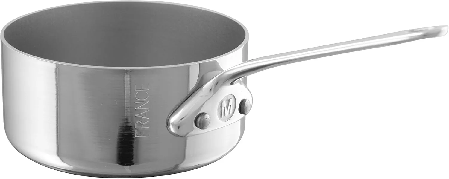 Mauviel M'Minis 1 mm Stainless Steel Mini Saute Pan With Cast Stainless Steel Handle, 2.7-in, Made in France
