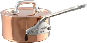 Mauviel M'Minis Copper & Stainless Steel Mini Sauce Pan with Stainless Steel Handle, 0.32-Qt, Made in France