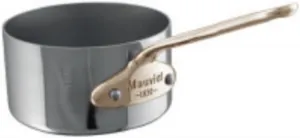 Mauviel M'Minis Stainless Steel Sauce Pan With Brass Handle, 3.5-in, Made in France