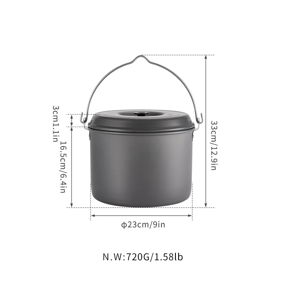 MC-255 5.5-Quart Portable Camping Pot, Lightweight Aluminum