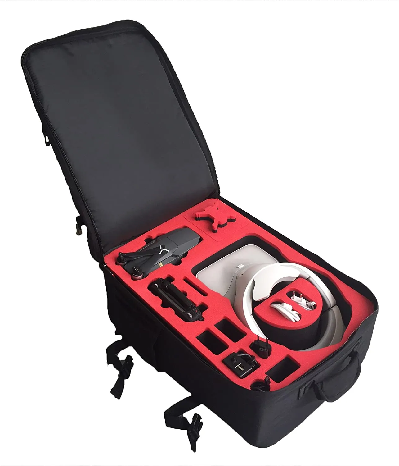 MC-CASES ® Professional backpack suitable for DJI Mavic Pro with space for batteries and lots of accessories (DJI Goggles also RE and Mavic Pro Combo Backpack Black)